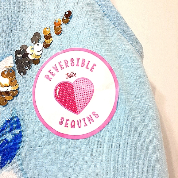 Justice Girls Crochet Yoke Unicorn Sequin Tank - Picture 2 of 5